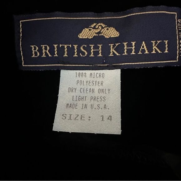 British Khaki long sleeve velour type long button up shirt size 14 - Picture 6 of 6